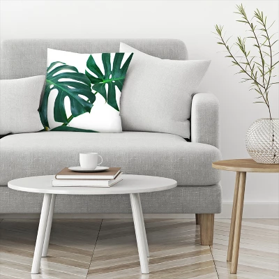 Monstera Leaves By Tanya Shumkina Throw Pillow - Americanflat 2 Monstera Leaves By Tanya Shumkina Throw Pillow - Americanflat - Image 2