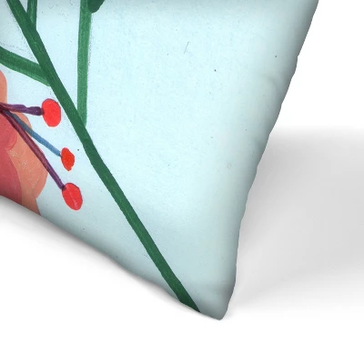 Abstract Flowers & Leaves On Blue By Liz And Kate Pope Throw Pillow - Americanflat 2 Abstract Flowers & Leaves On Blue By Liz And Kate Pope Throw Pillow - Americanflat - Image 2