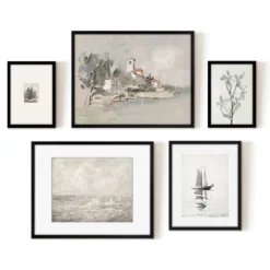 Americanflat 5 Piece Vintage Gallery Wall Art Set - Seaside Villa, Seascape In Greys, Calm Sailing, Tree Etching By Maple + Oak 9 Americanflat 5 Piece Vintage Gallery Wall Art Set - Seaside Villa, Seascape In Greys, Calm Sailing, Tree Etching By Maple + Oak -Americanflat GUEST 72bb1d77 3c22 4f3e ac9f 6f59b372fbab