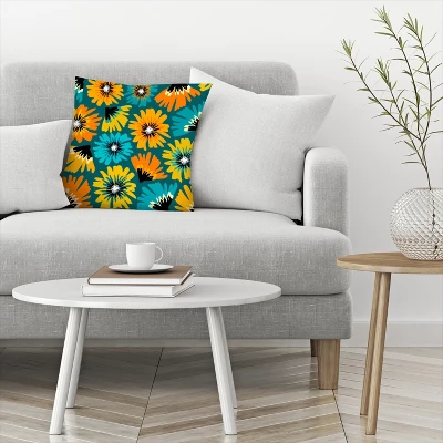 Teal Beach Floral By Modern Tropical Throw Pillow - Americanflat 2 Teal Beach Floral By Modern Tropical Throw Pillow - Americanflat - Image 2
