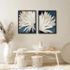 Americanflat 2 Piece 16x20 Wrapped Canvas Set - Blue Dry Palms By PI Creative Art - Botanical Wall Art