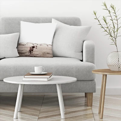 Lonely Horse By Tanya Shumkina Throw Pillow - Americanflat 2 Lonely Horse By Tanya Shumkina Throw Pillow - Americanflat - Image 2