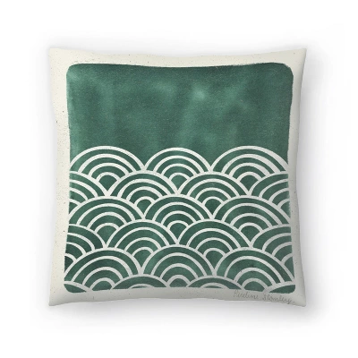 Americanflat Scallop Waves Teal Throw Pillow By Pauline Stanley 3 Americanflat Scallop Waves Teal Throw Pillow By Pauline Stanley - Image 3