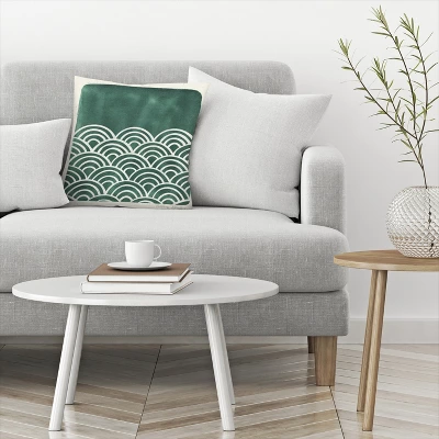 Americanflat Scallop Waves Teal Throw Pillow By Pauline Stanley 2 Americanflat Scallop Waves Teal Throw Pillow By Pauline Stanley - Image 2