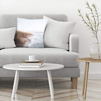 Aerial View To The Wild Rocky Beach By Tanya Shumkina Throw Pillow - Americanflat 2 Aerial View To The Wild Rocky Beach By Tanya Shumkina Throw Pillow - Americanflat - Image 2