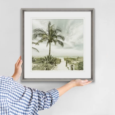 Americanflat Path To The Beach 20"x20" Pewter Framed Print Under Glass 2 Americanflat Path To The Beach 20"x20" Pewter Framed Print Under Glass - Image 2