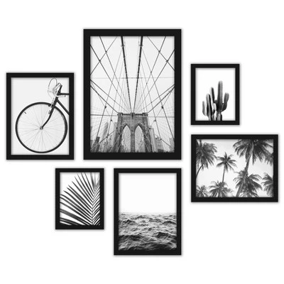 (Set Of 6) Framed Prints Gallery Wall Art Set Black & White Photography2 By Sisi And Seb - Americanflat 1 (Set Of 6) Framed Prints Gallery Wall Art Set Black & White Photography2 By Sisi And Seb - Americanflat