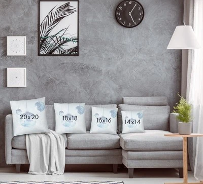 Blue Ornaments By Pi Holiday Collection - Minimalist Throw Pillow 2 Blue Ornaments By Pi Holiday Collection - Minimalist Throw Pillow - Image 2