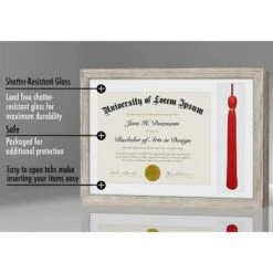 Americanflat 11x16 Graduation Frame With Tempered Shatter-resistant Glass - 2 Opening Mat Displays 8.5"x11" Diploma Or Certificate And Tassle - Available In A Variety Of Colors -Americanflat GUEST 89ae38c5 5bf3 4939 9d1d d495d8c33f81