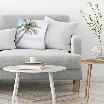 Palm On The Beach By Tanya Shumkina Throw Pillow - Americanflat 2 Palm On The Beach By Tanya Shumkina Throw Pillow - Americanflat - Image 2