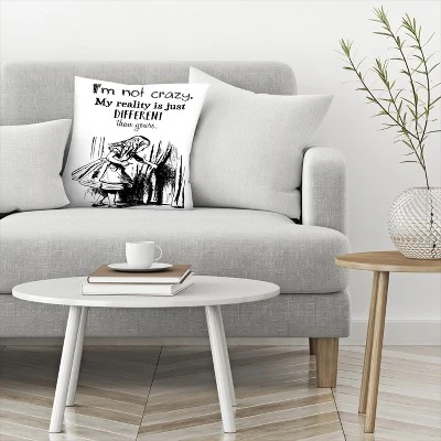 Alice In Wonderland Im Not Crazy By Tanya Shumkina Throw Pillow - Americanflat 2 Alice In Wonderland Im Not Crazy By Tanya Shumkina Throw Pillow - Americanflat - Image 2