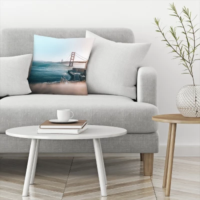 Golden Gate In Sunrise By Tanya Shumkina Throw Pillow - Americanflat 2 Golden Gate In Sunrise By Tanya Shumkina Throw Pillow - Americanflat - Image 2