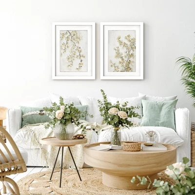 Americanflat Neutral Cherry Blossoms By World Art Group - 2 Piece Gallery Framed Print Art Set 1 Americanflat Neutral Cherry Blossoms By World Art Group - 2 Piece Gallery Framed Print Art Set