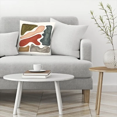 Blog Shapes Watercolor Throw Pillow By Pauline Stanley - Americanflat 2 Blog Shapes Watercolor Throw Pillow By Pauline Stanley - Americanflat - Image 2