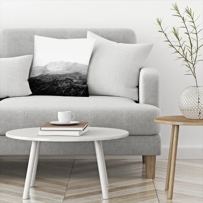 Black White Mountain Landscape By Tanya Shumkina Throw Pillow - Americanflat 2 Black White Mountain Landscape By Tanya Shumkina Throw Pillow - Americanflat - Image 2