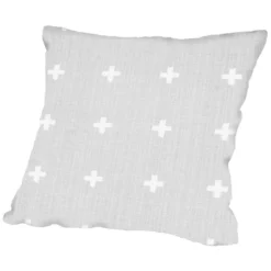 Americanflat Crosses On Grey And Cross On Grey By LILA + LOLA Set Of 2 Throw Pillows