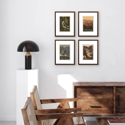 Americanflat Set Of 4 National Park Prints By Anderson Design Group Vintage Botanical Ready Framed Artwork In 11X14 Mahogany Frames 1 Americanflat Set Of 4 National Park Prints By Anderson Design Group Vintage Botanical Ready Framed Artwork In 11X14 Mahogany Frames