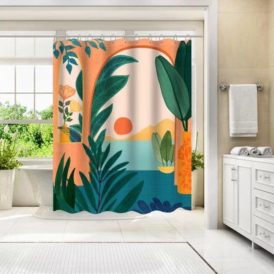 Americanflat 71" X 74" Shower Curtain, Ocean View By Modern Tropical 1 Americanflat 71" X 74" Shower Curtain, Ocean View By Modern Tropical