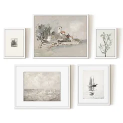 Americanflat 5 Piece Vintage Gallery Wall Art Set - Seaside Villa, Seascape In Greys, Calm Sailing, Tree Etching By Maple + Oak 11 Americanflat 5 Piece Vintage Gallery Wall Art Set - Seaside Villa, Seascape In Greys, Calm Sailing, Tree Etching By Maple + Oak -Americanflat GUEST ad10a2ed 18ed 4db5 9c88 9b39b7c0f864
