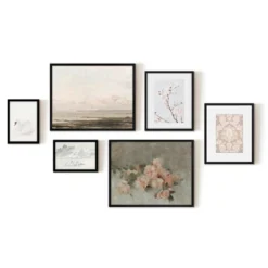Americanflat 6 Piece Vintage Gallery Wall Art Set - Blush Roses, Hazy Beach, Pale Blossoms, Pink Silk Textile, Clouds By Maple + Oak 9 Americanflat 6 Piece Vintage Gallery Wall Art Set - Blush Roses, Hazy Beach, Pale Blossoms, Pink Silk Textile, Clouds By Maple + Oak -Americanflat GUEST b03af7d2 1d10 49bc a022 b437f4397314