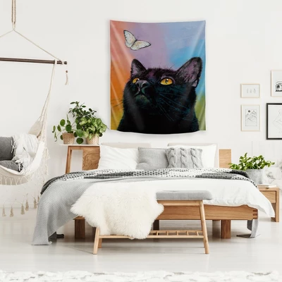 Americanflat Black Cat Butterfly By Michael Creese Wall Tapestry 1 Americanflat Black Cat Butterfly By Michael Creese Wall Tapestry