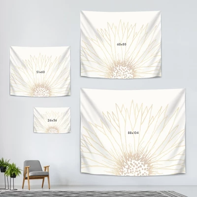 Simple Sunflower By Modern Tropical Wall Tapestry 2 Simple Sunflower By Modern Tropical Wall Tapestry - Image 2