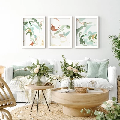 Americanflat Watercolor Movement By Jenni Pirmann - 3 Piece Gallery Framed Print Art Set 1 Americanflat Watercolor Movement By Jenni Pirmann - 3 Piece Gallery Framed Print Art Set