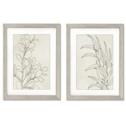 Botany Sketches By Karyn Panganiban - 2 Piece Gallery Framed Print Art Set