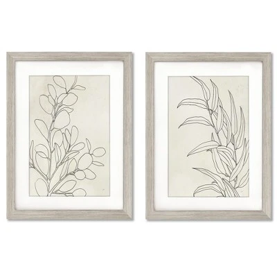 Botany Sketches By Karyn Panganiban - 2 Piece Gallery Framed Print Art Set 1 Botany Sketches By Karyn Panganiban - 2 Piece Gallery Framed Print Art Set