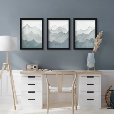 (Set Of 3) Watercolor Mountains By Leah Graw Framed Triptych Wall Art Set - Americanflat 1 (Set Of 3) Watercolor Mountains By Leah Graw Framed Triptych Wall Art Set - Americanflat