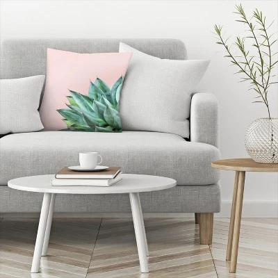 Agave On Pink By Tanya Shumkina Throw Pillow - Americanflat 2 Agave On Pink By Tanya Shumkina Throw Pillow - Americanflat - Image 2