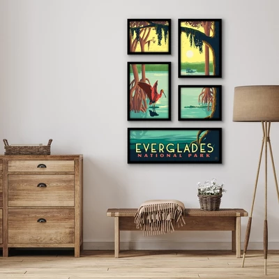 Americanflat Everglades National Park Spoonbill 5 Piece Grid Wall Art Room Decor Set - Botanical Animal Modern Home Decor Wall Prints 1 Americanflat Everglades National Park Spoonbill 5 Piece Grid Wall Art Room Decor Set - Botanical Animal Modern Home Decor Wall Prints