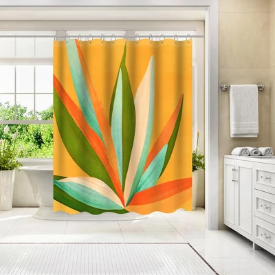 Americanflat 71" X 74" Shower Curtain, Minimalist Agave Textured3 By Modern Tropical 1 Americanflat 71" X 74" Shower Curtain, Minimalist Agave Textured3 By Modern Tropical