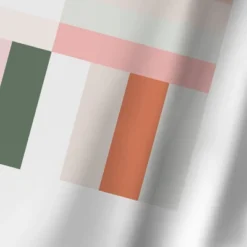 Americanflat 71x74 Shower Curtain Pink Green Terracotta Geometric 1 By The Print Republic -Americanflat GUEST d0e717a0 f929 4268 9166 90b2cf7532c9