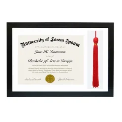 Americanflat 11x16 Graduation Frame With Tempered Shatter-resistant Glass - 2 Opening Mat Displays 8.5"x11" Diploma Or Certificate And Tassle - Available In A Variety Of Colors -Americanflat GUEST d8020f39 7b49 4a99 b64d 20764d81fd93