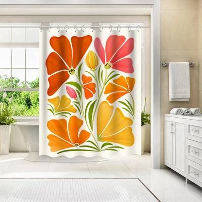 Americanflat 71" X 74" Shower Curtain, Spring Wildflowers By Modern Tropical 1 Americanflat 71" X 74" Shower Curtain, Spring Wildflowers By Modern Tropical