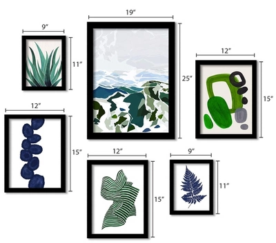 (Set Of 6) Framed Prints Gallery Wall Art Set Green Mountains By Louise Robinson - Americanflat 2 (Set Of 6) Framed Prints Gallery Wall Art Set Green Mountains By Louise Robinson - Americanflat - Image 2