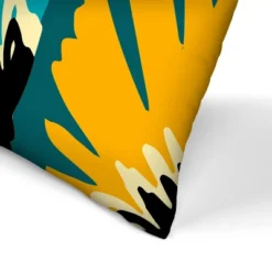 Teal Beach Floral By Modern Tropical Throw Pillow - Americanflat