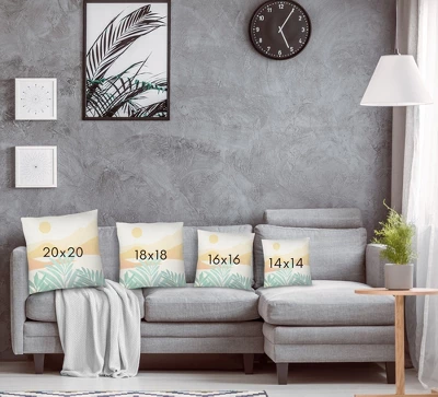 Alpine Sunset Sq Yellow By Modern Tropical Throw Pillow - Americanflat 3 Alpine Sunset Sq Yellow By Modern Tropical Throw Pillow - Americanflat - Image 3