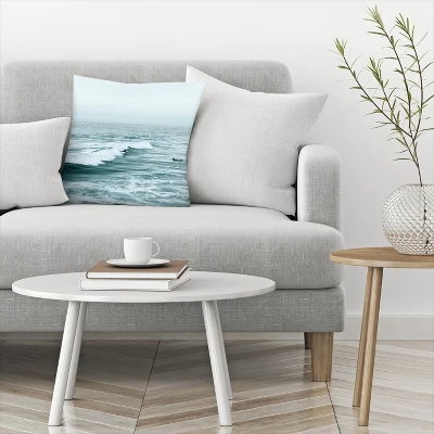 Surfers On Waves By Tanya Shumkina Throw Pillow - Americanflat 2 Surfers On Waves By Tanya Shumkina Throw Pillow - Americanflat - Image 2