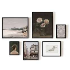 Americanflat 6 Piece Vintage Gallery Wall Art Set - Three Pink Roses, Brazillian Beachscape Street Corner Reclining Woman By Maple + Oak 9 Americanflat 6 Piece Vintage Gallery Wall Art Set - Three Pink Roses, Brazillian Beachscape Street Corner Reclining Woman By Maple + Oak -Americanflat GUEST edfcc7d5 71bc 468c aa9d 683bbbf9c33a