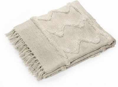 Americanflat 100% Cotton Boho Throw Blanket - All Seasons Lightweight Cozy Soft Blankets & Throws For Bed And Sofa - 100% Cotton With Fringe 2 Americanflat 100% Cotton Boho Throw Blanket - All Seasons Lightweight Cozy Soft Blankets & Throws For Bed And Sofa - 100% Cotton With Fringe - Image 2