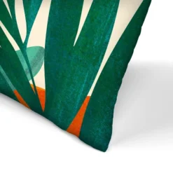 Alpine Sunset Sq Yellow By Modern Tropical Throw Pillow - Americanflat