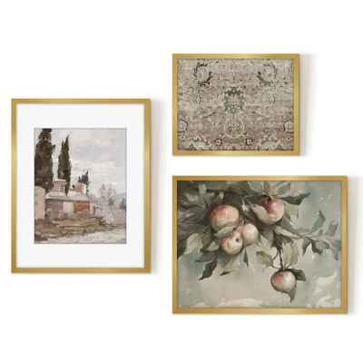 Americanflat 3 Piece Vintage Gallery Wall Art Set - Apple Tree Watercolor, Southern Austria, Afghan Rug By Maple + Oak 5 Americanflat 3 Piece Vintage Gallery Wall Art Set - Apple Tree Watercolor, Southern Austria, Afghan Rug By Maple + Oak - Image 5