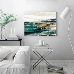 Americanflat Teal Version Delighted Teal Version By Pi Creative Art Wrapped Canvas