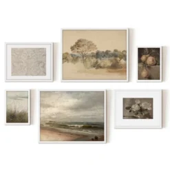Americanflat 6 Piece Vintage Gallery Wall Art Set - Elm Tree Landscape, The Shore, Woven Silk Textile, Floral Still By Maple + Oak 11 Americanflat 6 Piece Vintage Gallery Wall Art Set - Elm Tree Landscape, The Shore, Woven Silk Textile, Floral Still By Maple + Oak -Americanflat GUEST fb29a91a 19a2 4ad9 bbaf 859b95c84a5a