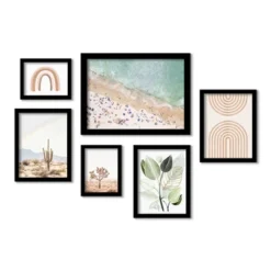(Set Of 6) Framed Prints Gallery Wall Art Set Pastel Beach By Sisi And Seb - Americanflat